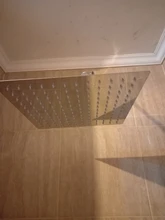 Shower-Head Extension Square Adjustable-Height Stainless-Steel Rainfall Rotation Brass