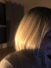 AISI belleza pelucas sintéticas Rubio degradado corto recto Bob pelucas con flequillo para las mujeres negro rosa púrpura rojo Natural de cabello pelucas