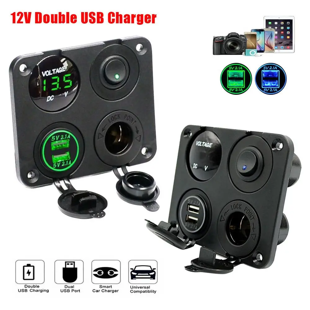 12V Dual USB зарядное устройство Гнездо зарядного устройства для автомобиля
