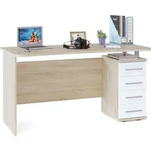 Стол компьютерный СОКОЛ КСТ-105.1 дуб сонома/белый