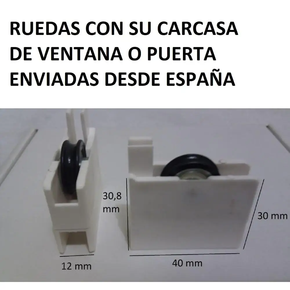 1 Rueda de ventana P2 con su carcasa. Anchura de carcasa 12 mm. Recambio para ventanas aluminio climalit antiguas