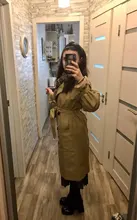 Outerwear Trench-Coat Spring Long-Double-Breasted-Belt Oversize-Quality Khaki Autumn