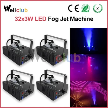 

4pcs Stage Smog Maker 1700W RGB Vertical Fog Jet Air Column Smoke Machine 6-8M with 32x3w RGB 3 in1 Led DMX512 Remote Control