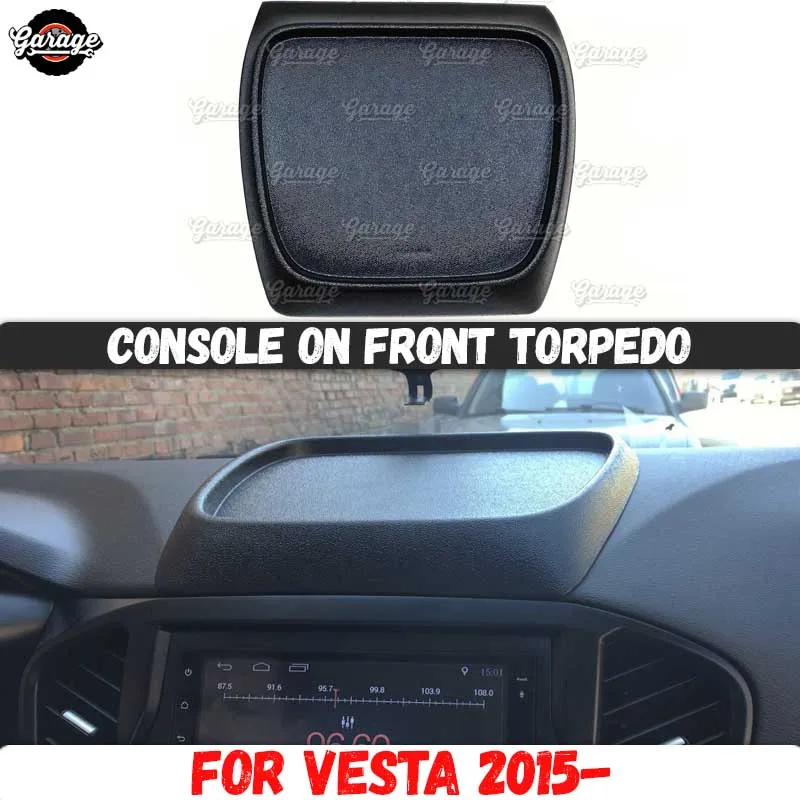 Консоль на передней панели для Lada Vesta 2015 АБС пластик органайзер Функциональная