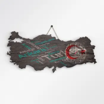 

Personalized Big Turkey Map Wooden Wall Clock-4