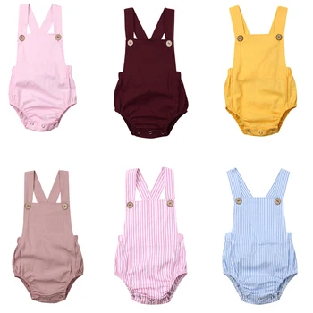 

Baby Boys Girls Bodysuits Infant Newborn Sleeveless Suspender Jumpsuits Cotton Clothes One-pieces Outfits Baby Casual Body Suit