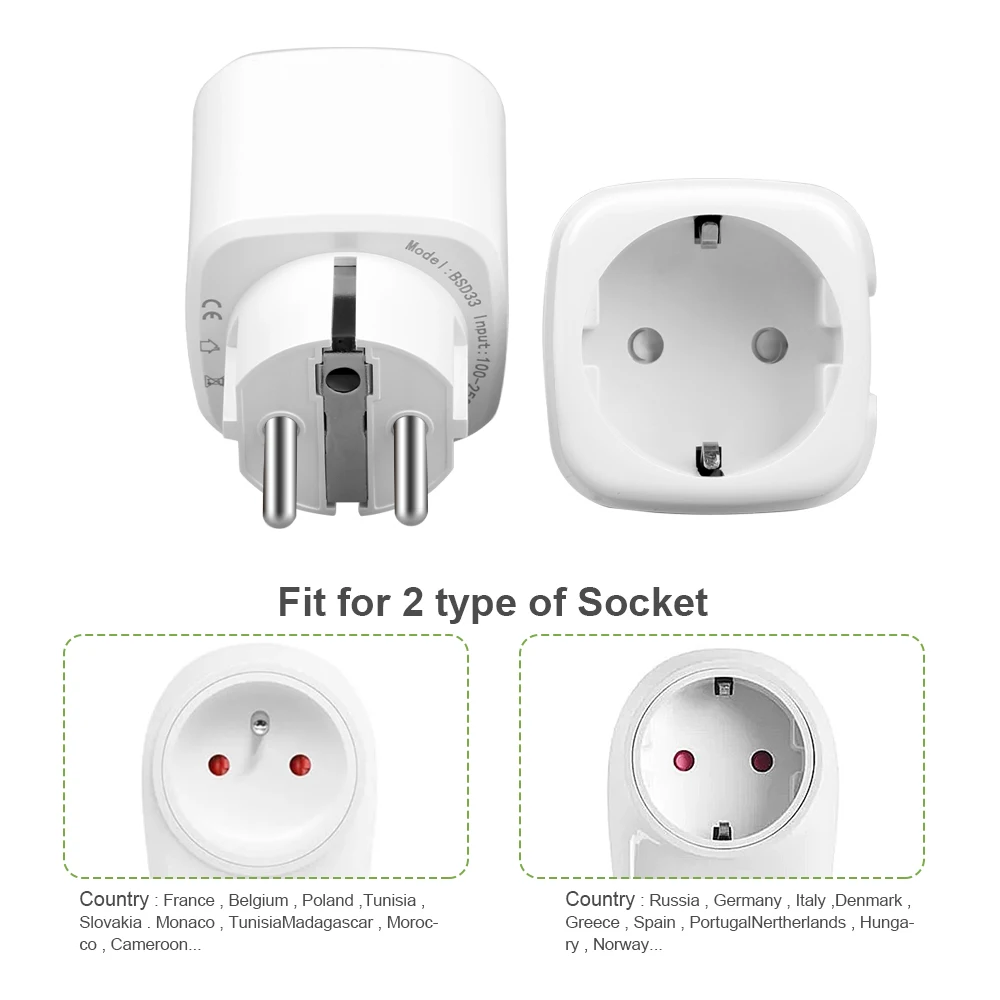 GIRIER Outdoor Smart WiFi Plug with 2 Outlets 16A Wireless Remote