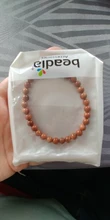 Pulsera con cuentas de arena dorada para mujer y hombre, abalorio con cuentas naturales de 6mm, 8mm y 10mm, el mejor regalo para Amiga