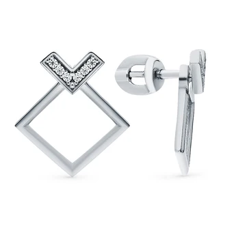 

Silver earrings with cubic zirconia sunlight sample 925