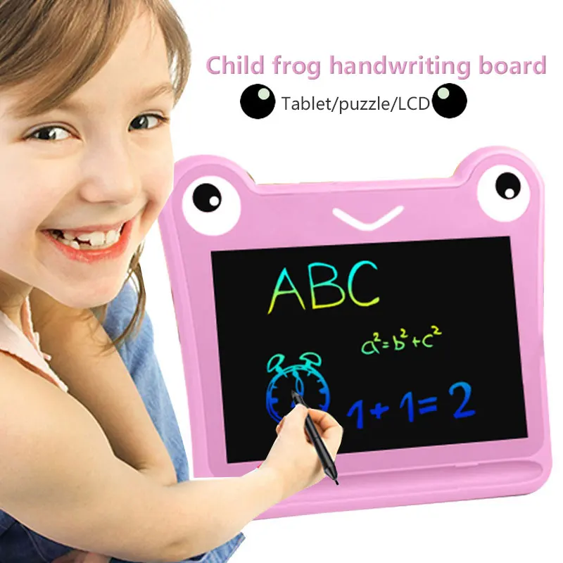 

Rechargeable LCD Writing Tablet Notepad Calligraphy Drawing 5 Inch Color Font Frog Shape Memo Pad Handwriting Pads Kids
