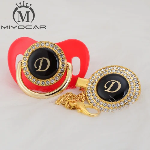 MIYOCAR уникальный дизайн имя инициалы буквенные D прекрасный bling соска и пустышка Клип Набор BPA бесплатно пустышка bling уникальный дизайн LD - Цвет: LD-5  0-6M