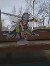 Genshin-Juego de mesa con base para disfraz de personaje, modelo de placa con base, modelo de figura de acrílico, ventiladores para decoración, regalo, Zhongli Mona Xinyan
