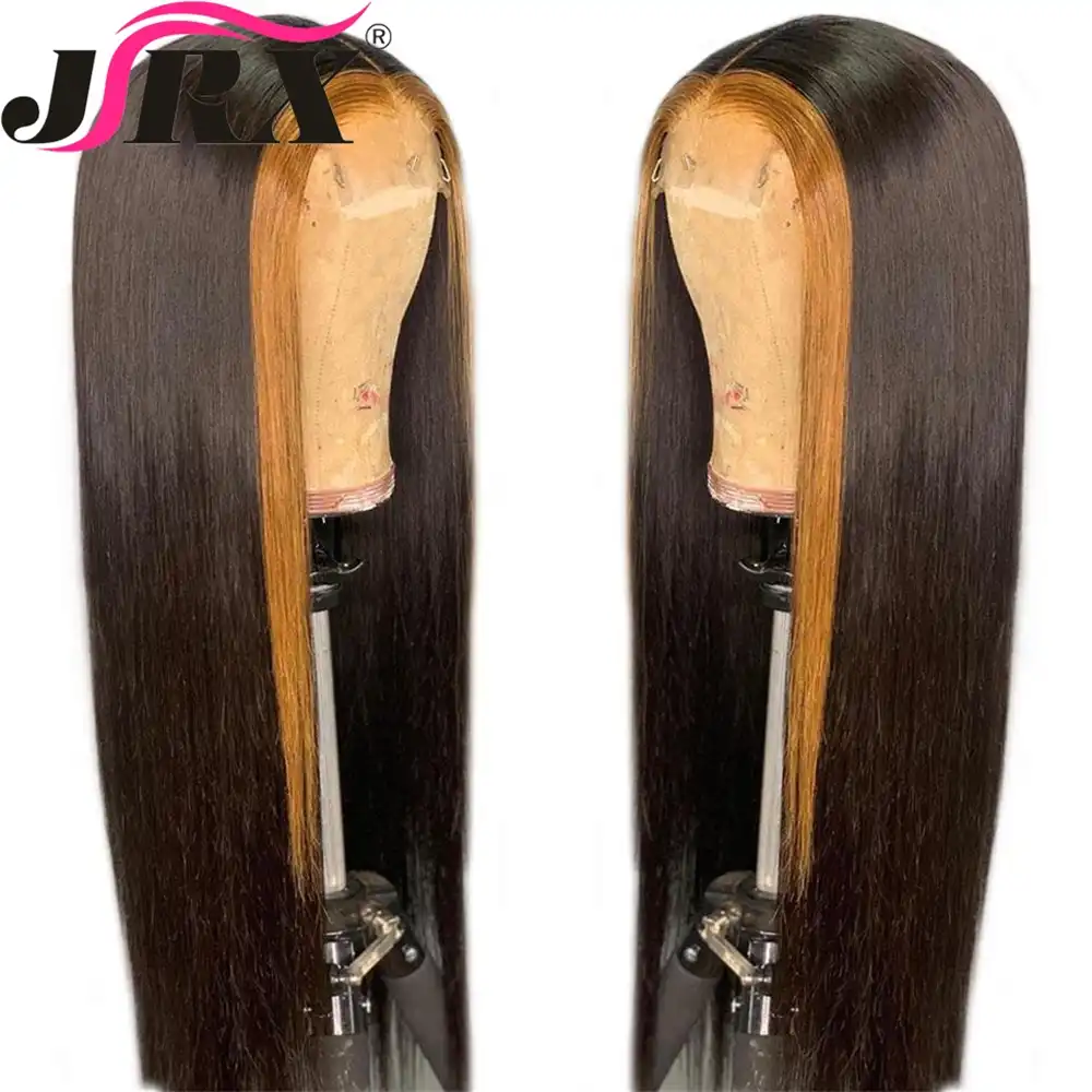 Honey Blonde Highlight Straight With Baby Hair And Long Wigs 13 4