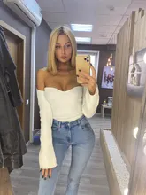 DEAT-ropa de cuello cuadrado de Cachemira para mujer, Jersey elástico de cintura alta, manga larga, sexy, primavera y verano, WK080, 2021