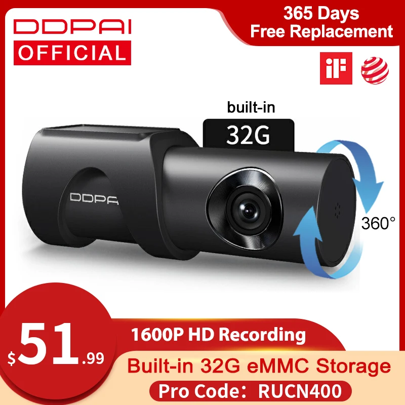 Ddpai Dash Cam Mini 3 1600P Hd Dvr Auto Camera Mini3 Auto Drive Voertuig Video Recroder 2K Android wifi Smart 24H Parking Camera