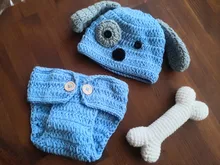 Accesorios de fotografía recién nacido, conjunto de disfraz de perro encantador, tejido para estudio de fotografía, ropa de fotografía, seguridad suave