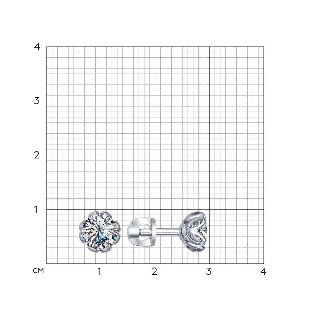 Серьги-пусеты SOKOLOV из серебра со Swarovski Zirconia