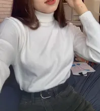 Suéter ajustado informal para hombre, jersey de cuello alto tejido, de punto ajustada, Tops de otoño e invierno, Color sólido, 2019