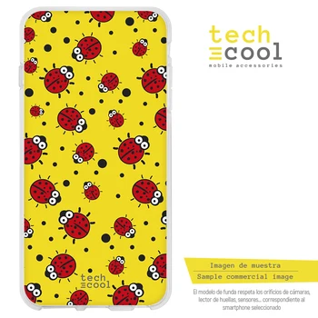 

FunnyTech®Stand case for Samsung Galaxy Note 10 design Silicone ladybugs Yellow