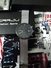 Quartz Watches Stainless-Steel Military Waterproof Top-Brand Mens CRRJU Luxury Date