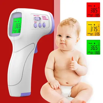 

US Digital IR Infrared Temperature Meter Gun Non-contact Forehead Temperature Tool Fever Alarm Data Storage