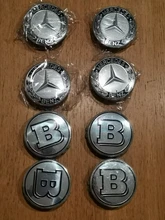 4 Uds tapa central de rueda de coche tapas de cubo cubierta 75MM para Mercedes Benz AMG Color árbol Brabus 3pin tapacubos accesorios de estilo de coche