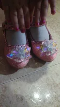 Disney Frozen-zapatos de princesa Elsa para niñas, Sandalias de tacón alto informales con purpurina de cristal de cuero, color rosa, azul y plateado
