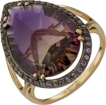 

Aloris ring with ametrine and cubic zirconia in red gold