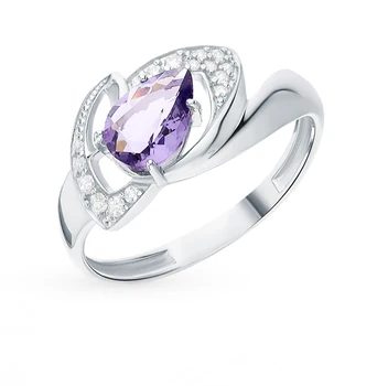 

Silver ring with crystals and cubic zirconia sunlight sample 925 test