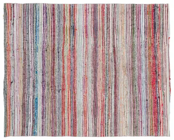 

Handmade Multicolor Vintage English Striped Rug Area Rug 171x210 Cm-5'7''X6'11''