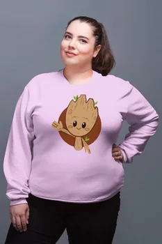 

Angemiel Wear Cute Groot Pink Women Sweatshirts