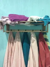 Towel-Rack Hooks Bathroom-Accessories Foldable Antique Aluminum Brass with Active