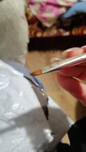 Monja-pincel de pintura con mango negro para decoración de uñas, herramienta de manicura DIY para extensión de Gel UV, 1 unidad
