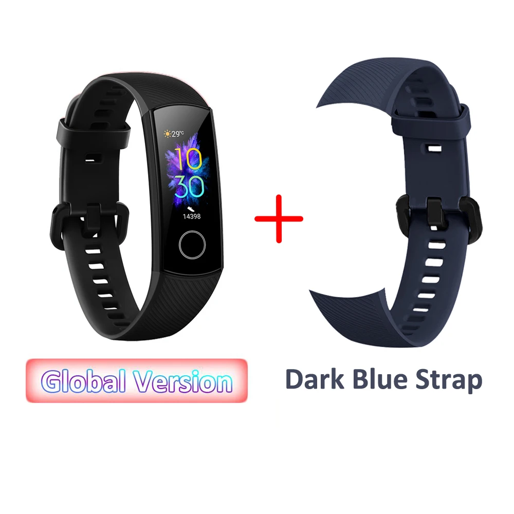Black with BL Strap Глобальная Версия смарт-браслета huawei Honor Band 5 лучше, чем Honor Band 4 BT 4,2 смарт-браслет с функцией сердечного ритма водонепроницаемые Смарт-часы - Цвет: Black with BL Strap