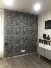 Stick Wallpaper Decoration Self-Adhesive Kitchen Waterproof Removable Peel Grey Brick