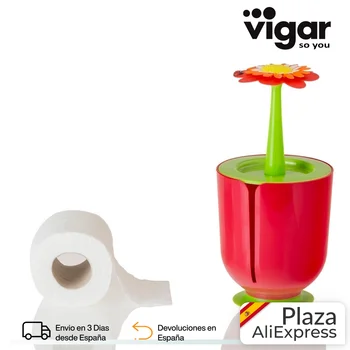 

Vigar Flower Power Portarrollo de baño, Soporte de papel higiénico para baño con ventosa - Material: Plastico