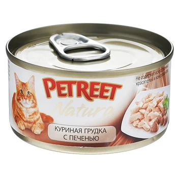 

Petreet canned food for cats, chicken breast with liver, 70g.