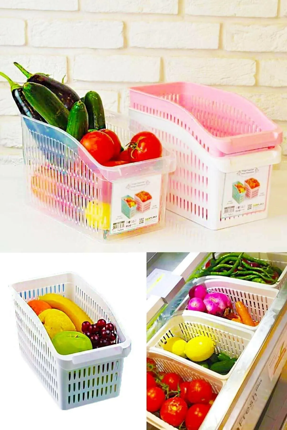 

WONDERFULL AMAZİNG Organizer Detergent Holder 4 Pcs Fridge Vegetable Fruit Organizer Organizer