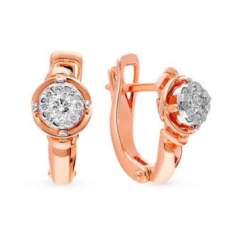 

Gold earrings with diamonds sunlight sample 585