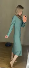 Satin Dress Mid-Long Femme Robe Long-Sleeve WOTWOY Elegant Women Vestidos Cotton Solid