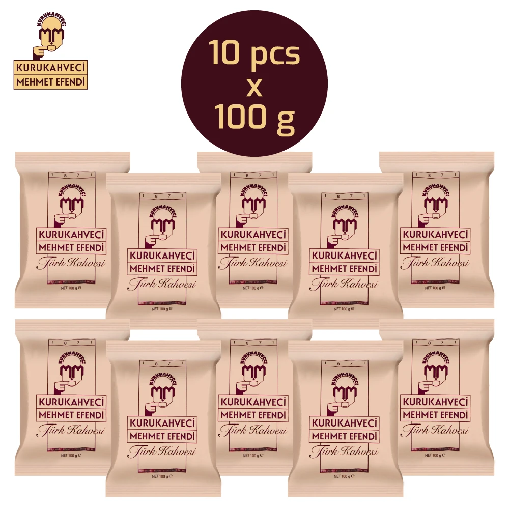 

Turkish Coffee Kurukahveci Mehmet Efendi 10 pieces * 100 g English Ground Coffee - Made in Turkey - Fast Free ship
