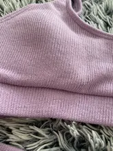 Bikini de punto para mujer, traje de baño Sexy de cintura alta, conjunto de Bikini sólido de dos piezas, ropa de playa 2020