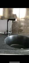 Grifo con filtro negro y purificador de latón para cocina, rociador doble de agua potable, CON MEZCLADOR de fregadero, modelo Torneira