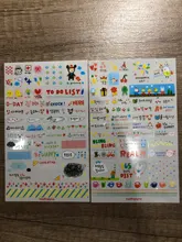 6 unidades/juego Kawaii, libro planificador de mercado de dibujo bonito, diario, decorar pegatinas de papelería, álbum de recortes transparente de PVC