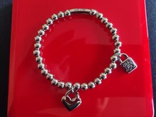 Pulsera con llavero De acero inoxidable para hombre y mujer, cierre De joyería UNO De 50, bola redonda, perla, letras, moda