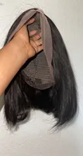 Ali Grace Bob pelucas delanteras de encaje para las mujeres corto pelo humano con corte Bob cierre peluca cabello Natural brasileño de encaje recto frente Bob pelucas