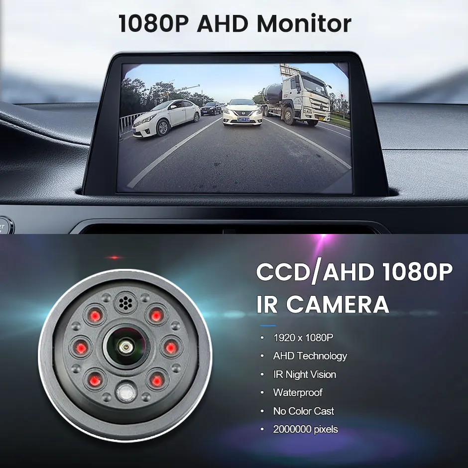 GreenYi-AHD 1080P LED 브레이크 라이트 차량 후방 카메라, 피아트 Ducato 2006-2015 3Gen 시트로엥 점퍼/푸조 복서 III