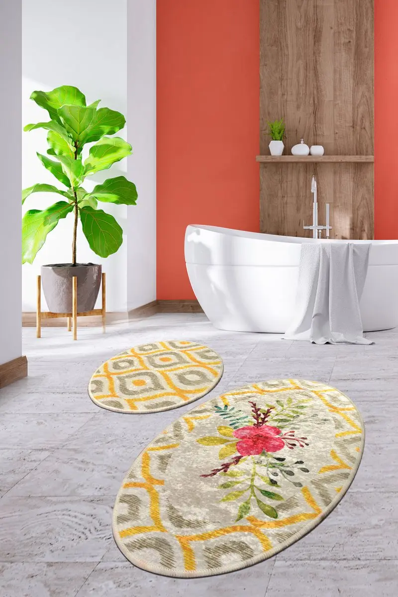 Коврики для ванной нескользящие Противоскользящие коврики Нескользящие противоскользящие Blondie Djt 2'Li набор 60X100 см-50X60 см