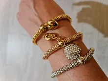 ZOSHI 3 unids/set búho de cristal pulseras de amuleto de corazón y brazaletes de aleación de oro elefante ancla colgantes pulseras de diamantes de imitación para las mujeres