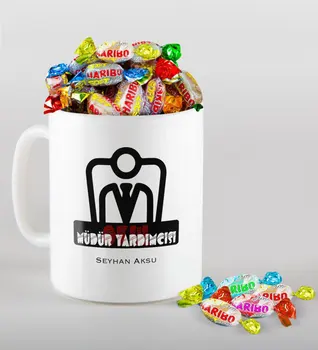 

Personalized School Assistant Manager Mug and Haribo Candy Gift Seti-1